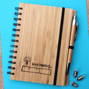 Деревянный эко-блокнот с ручкой Idea loading