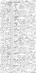 Раскраска-ростомер "Динозавры"  60х120см