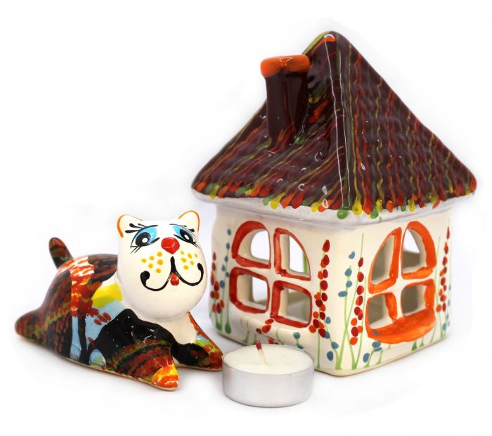 Украинский сувенир "Хранитель уюта-панский кот", коричневый колор