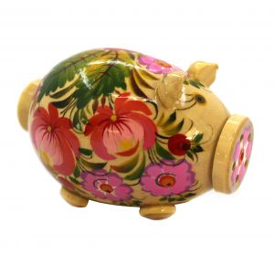 Свинка-солонка с Петриковской росписью (01), разные цвета