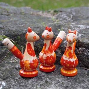 Свистулька-сувенир с Петриковской росписью "Лисичка"