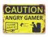 Постер деревянный "Осторожно! Злой геймер"