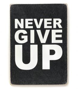 Постер деревянный "Никогда не сдавайся!"