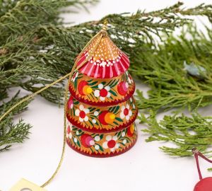 Елочка-колокольчик с Петриковской росписью, цветочная