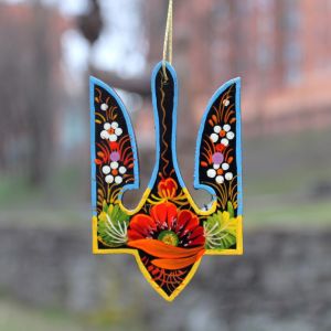 Подвеска-символ "Герб Украины", Петриковская роспись