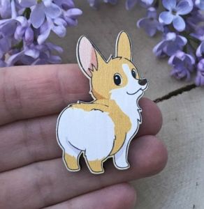 Значок на одежду и рюкзак "Вельш-корги"